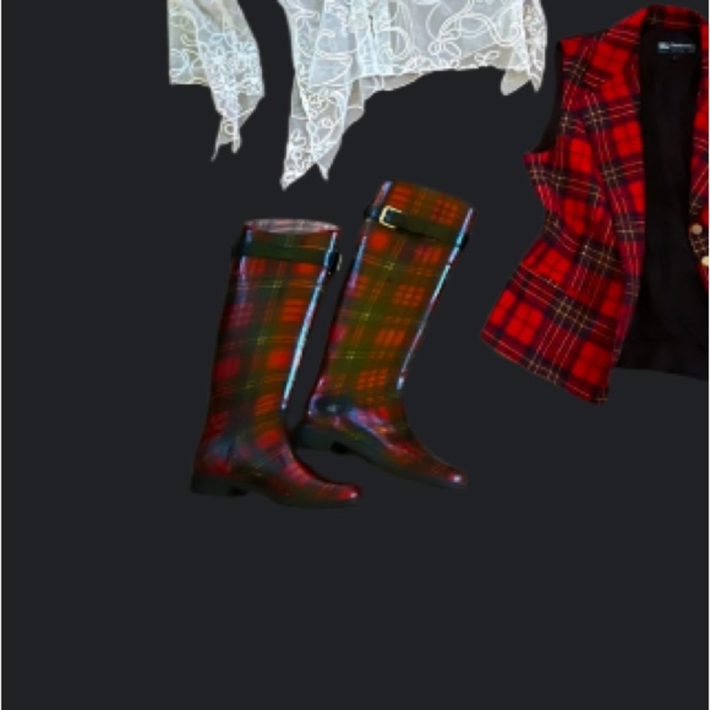Source Unknown Multicolor Plaid Boots - image 1